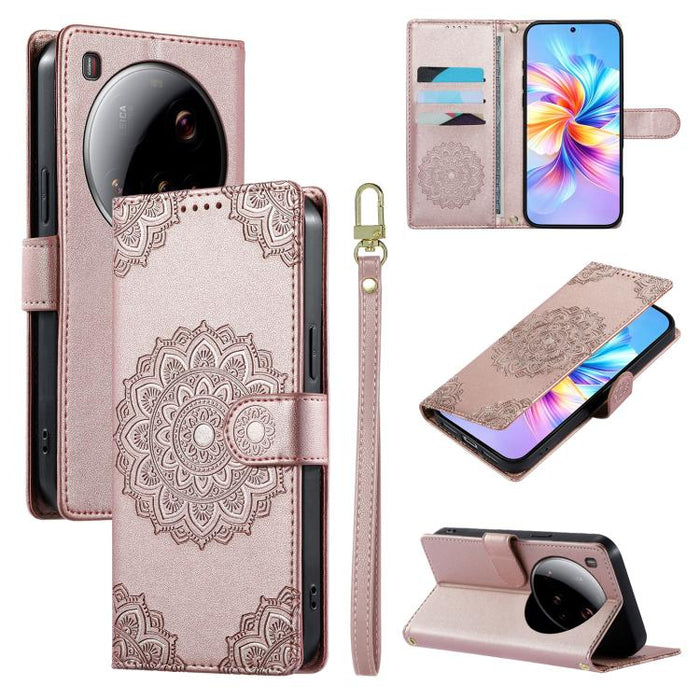 Funda para teléfono de piel vegana con cierre magnético y estampado de tótem, con correa., For Xiaomi Poco M7 4G 171mm, For Xiaomi 15T Pro 5G, For Xiaomi 15T 5G, For Xiaomi Poco F7 / Redmi Turbo 4 Pro, For Xiaomi 15 Ultra                               ...