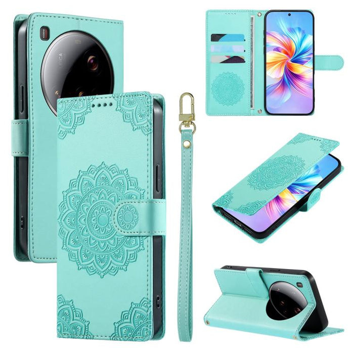 Funda para teléfono de piel vegana con cierre magnético y estampado de tótem, con correa., For Xiaomi Poco M7 4G 171mm, For Xiaomi 15T Pro 5G, For Xiaomi 15T 5G, For Xiaomi Poco F7 / Redmi Turbo 4 Pro, For Xiaomi 15 Ultra                               ...