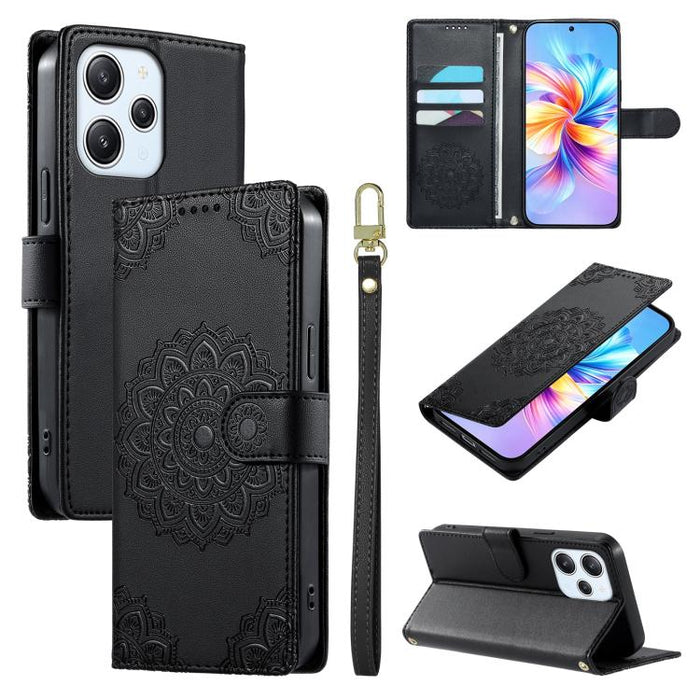 Funda para teléfono de piel vegana con cierre magnético y estampado de tótem, con correa., For Redmi K70E / Xiaomi Poco X6 Pro, For Redmi Note 13 Pro 5G / Poco X6, For Redmi Note 13 5G, For Redmi Note 13 Pro+, For Redmi 12 / Note 12R / Poco M6 Pro 5G  ...