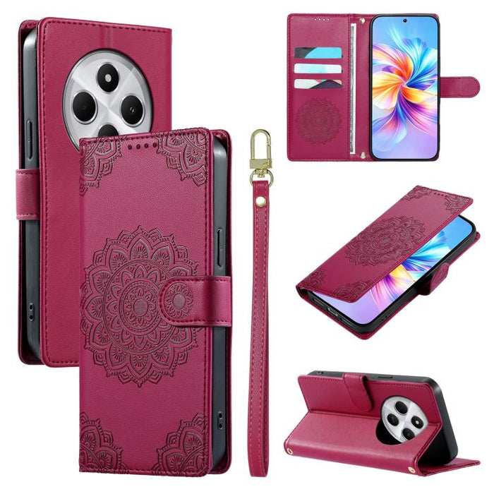 Funda para teléfono de piel vegana con cierre magnético y estampado de tótem, con correa., For Redmi Note 14 4G 164.84mm, For Redmi Note 14 Pro 4G, For Redmi Note 14 4G 163.25mm, For Redmi 14C 4G / 14R / A4 5G, For Redmi Note 14 Pro 5G / Note 14 Pro+ 5...