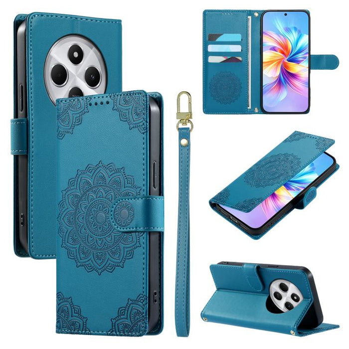 Funda para teléfono de piel vegana con cierre magnético y estampado de tótem, con correa., For Redmi Note 14 4G 164.84mm, For Redmi Note 14 Pro 4G, For Redmi Note 14 4G 163.25mm, For Redmi 14C 4G / 14R / A4 5G, For Redmi Note 14 Pro 5G / Note 14 Pro+ 5...