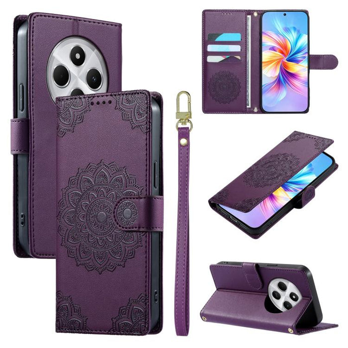Funda para teléfono de piel vegana con cierre magnético y estampado de tótem, con correa., For Redmi Note 14 4G 164.84mm, For Redmi Note 14 Pro 4G, For Redmi Note 14 4G 163.25mm, For Redmi 14C 4G / 14R / A4 5G, For Redmi Note 14 Pro 5G / Note 14 Pro+ 5...