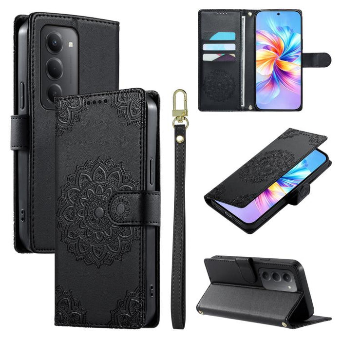 Funda para teléfono de piel vegana con cierre magnético y estampado de tótem, con correa., For Redmi A7 Pro 171mm / Poco C85x 5G, For Redmi 15a 5G, For Redmi Note 15 Pro+ 5G 163.3mm / Poco M8 Pro 5G, For Redmi Note 15 4G / 5G Global 164mm / Poco M8 5G ...