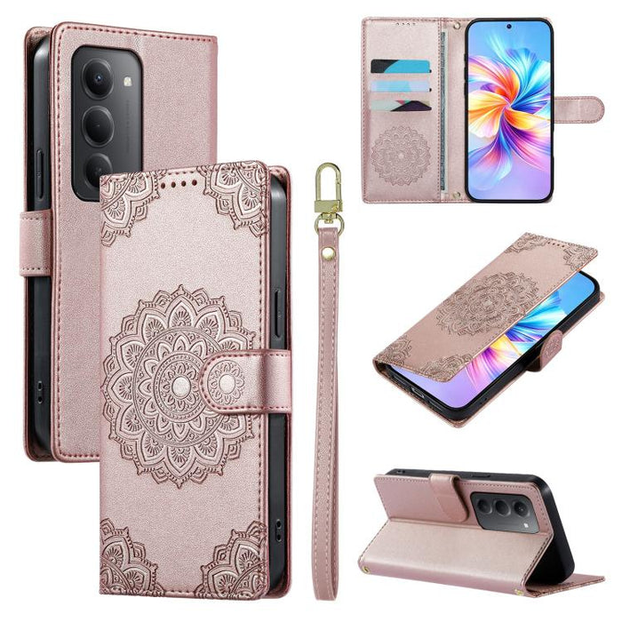Funda para teléfono de piel vegana con cierre magnético y estampado de tótem, con correa., For Redmi A7 Pro 171mm / Poco C85x 5G, For Redmi 15a 5G, For Redmi Note 15 Pro+ 5G 163.3mm / Poco M8 Pro 5G, For Redmi Note 15 4G / 5G Global 164mm / Poco M8 5G ...