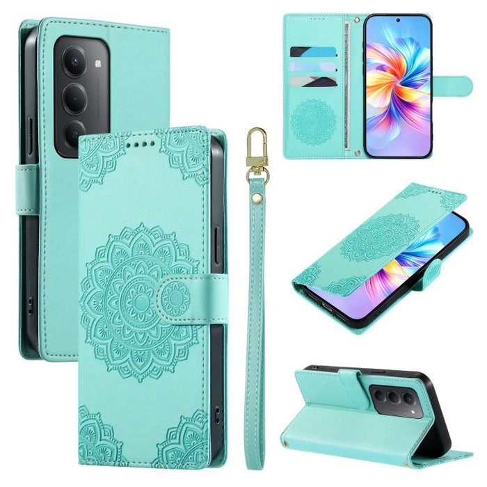 Funda para teléfono de piel vegana con cierre magnético y estampado de tótem, con correa., For Redmi A7 Pro 171mm / Poco C85x 5G, For Redmi 15a 5G, For Redmi Note 15 Pro+ 5G 163.3mm / Poco M8 Pro 5G, For Redmi Note 15 4G / 5G Global 164mm / Poco M8 5G ...