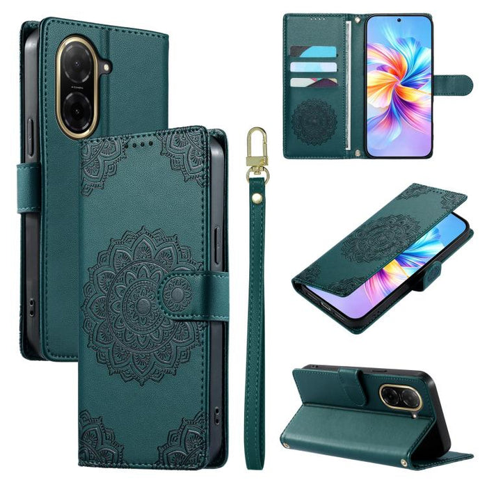 Funda para teléfono de piel vegana con cierre magnético y estampado de tótem, con correa., For Redmi A7 Pro 171mm / Poco C85x 5G, For Redmi 15a 5G, For Redmi Note 15 Pro+ 5G 163.3mm / Poco M8 Pro 5G, For Redmi Note 15 4G / 5G Global 164mm / Poco M8 5G ...