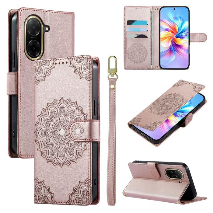 Funda para teléfono de piel vegana con cierre magnético y estampado de tótem, con correa., For Redmi A7 Pro 171mm / Poco C85x 5G, For Redmi 15a 5G, For Redmi Note 15 Pro+ 5G 163.3mm / Poco M8 Pro 5G, For Redmi Note 15 4G / 5G Global 164mm / Poco M8 5G ...
