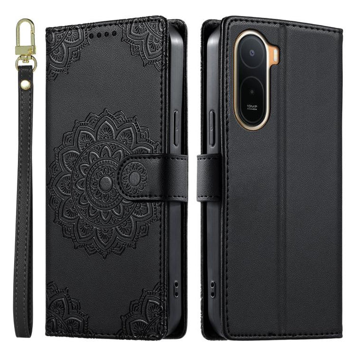 Funda para teléfono de piel vegana con cierre magnético y estampado de tótem, con correa., For Redmi A7 Pro 171mm / Poco C85x 5G, For Redmi 15a 5G, For Redmi Note 15 Pro+ 5G 163.3mm / Poco M8 Pro 5G, For Redmi Note 15 4G / 5G Global 164mm / Poco M8 5G ...