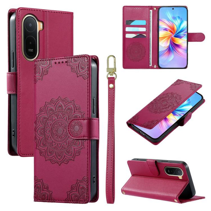 Funda para teléfono de piel vegana con cierre magnético y estampado de tótem, con correa., For Redmi A7 Pro 171mm / Poco C85x 5G, For Redmi 15a 5G, For Redmi Note 15 Pro+ 5G 163.3mm / Poco M8 Pro 5G, For Redmi Note 15 4G / 5G Global 164mm / Poco M8 5G ...
