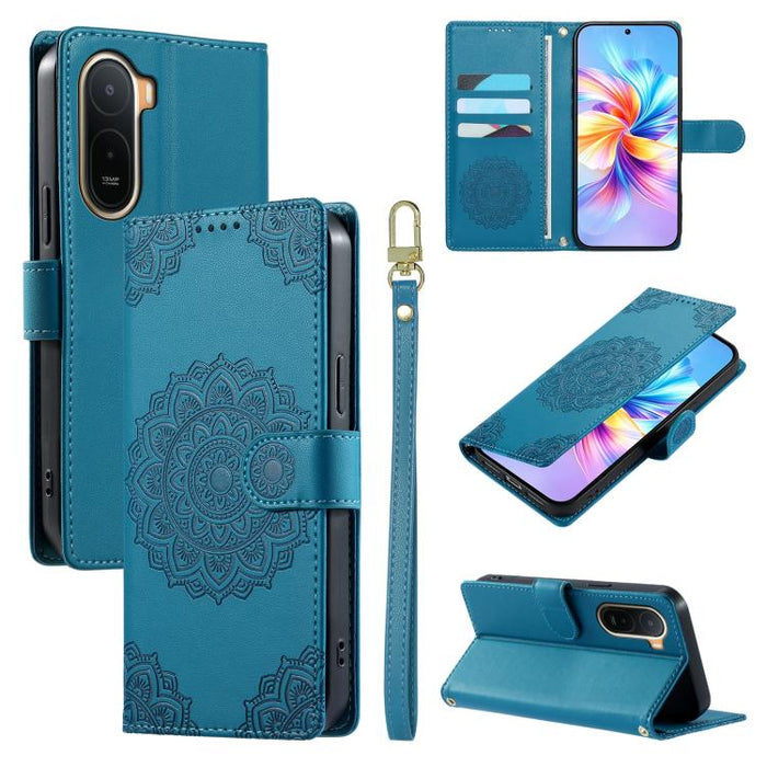 Funda para teléfono de piel vegana con cierre magnético y estampado de tótem, con correa., For Redmi A7 Pro 171mm / Poco C85x 5G, For Redmi 15a 5G, For Redmi Note 15 Pro+ 5G 163.3mm / Poco M8 Pro 5G, For Redmi Note 15 4G / 5G Global 164mm / Poco M8 5G ...
