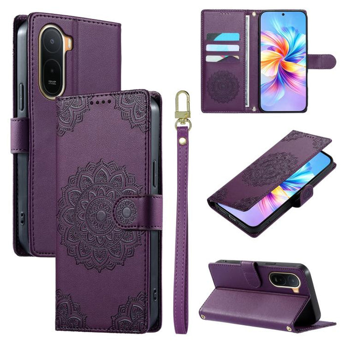 Funda para teléfono de piel vegana con cierre magnético y estampado de tótem, con correa., For Redmi A7 Pro 171mm / Poco C85x 5G, For Redmi 15a 5G, For Redmi Note 15 Pro+ 5G 163.3mm / Poco M8 Pro 5G, For Redmi Note 15 4G / 5G Global 164mm / Poco M8 5G ...