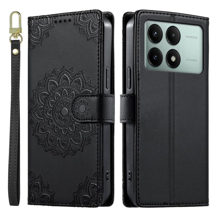 Funda para teléfono de piel vegana con cierre magnético y estampado de tótem, con correa., For Redmi K70E / Xiaomi Poco X6 Pro, For Redmi Note 13 Pro 5G / Poco X6, For Redmi Note 13 5G, For Redmi Note 13 Pro+, For Redmi 12 / Note 12R / Poco M6 Pro 5G  ...