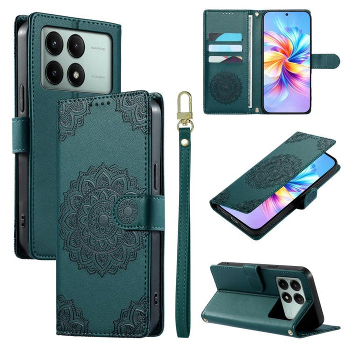 Funda para teléfono de piel vegana con cierre magnético y estampado de tótem, con correa., For Redmi K70E / Xiaomi Poco X6 Pro, For Redmi Note 13 Pro 5G / Poco X6, For Redmi Note 13 5G, For Redmi Note 13 Pro+, For Redmi 12 / Note 12R / Poco M6 Pro 5G  ...