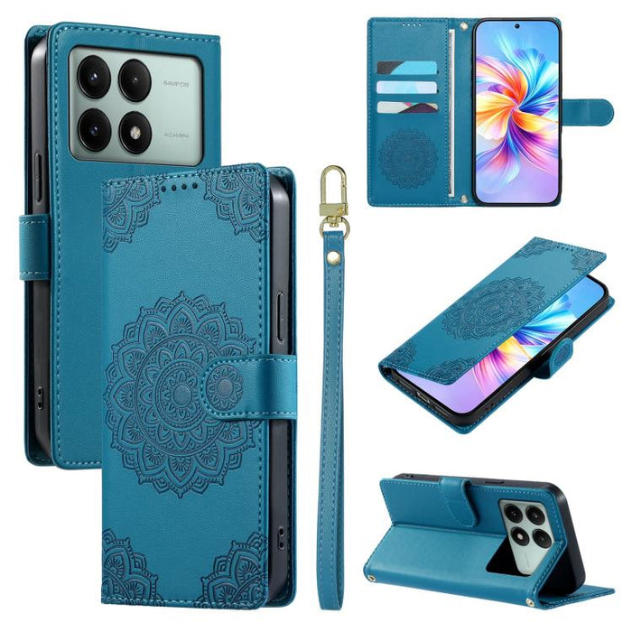 Funda para teléfono de piel vegana con cierre magnético y estampado de tótem, con correa., For Redmi K70E / Xiaomi Poco X6 Pro, For Redmi Note 13 Pro 5G / Poco X6, For Redmi Note 13 5G, For Redmi Note 13 Pro+, For Redmi 12 / Note 12R / Poco M6 Pro 5G  ...