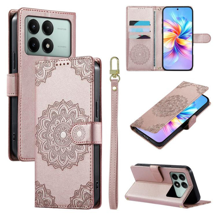 Funda para teléfono de piel vegana con cierre magnético y estampado de tótem, con correa., For Redmi K70E / Xiaomi Poco X6 Pro, For Redmi Note 13 Pro 5G / Poco X6, For Redmi Note 13 5G, For Redmi Note 13 Pro+, For Redmi 12 / Note 12R / Poco M6 Pro 5G  ...