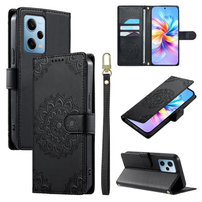 Funda para teléfono de piel vegana con cierre magnético y estampado de tótem, con correa., For Redmi K70E / Xiaomi Poco X6 Pro, For Redmi Note 13 Pro 5G / Poco X6, For Redmi Note 13 5G, For Redmi Note 13 Pro+, For Redmi 12 / Note 12R / Poco M6 Pro 5G  ...
