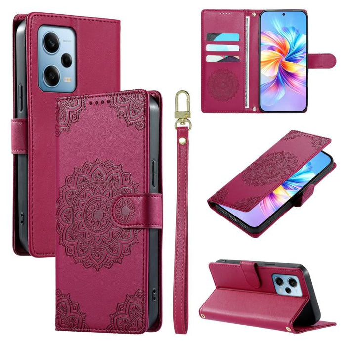 Funda para teléfono de piel vegana con cierre magnético y estampado de tótem, con correa., For Redmi K70E / Xiaomi Poco X6 Pro, For Redmi Note 13 Pro 5G / Poco X6, For Redmi Note 13 5G, For Redmi Note 13 Pro+, For Redmi 12 / Note 12R / Poco M6 Pro 5G  ...