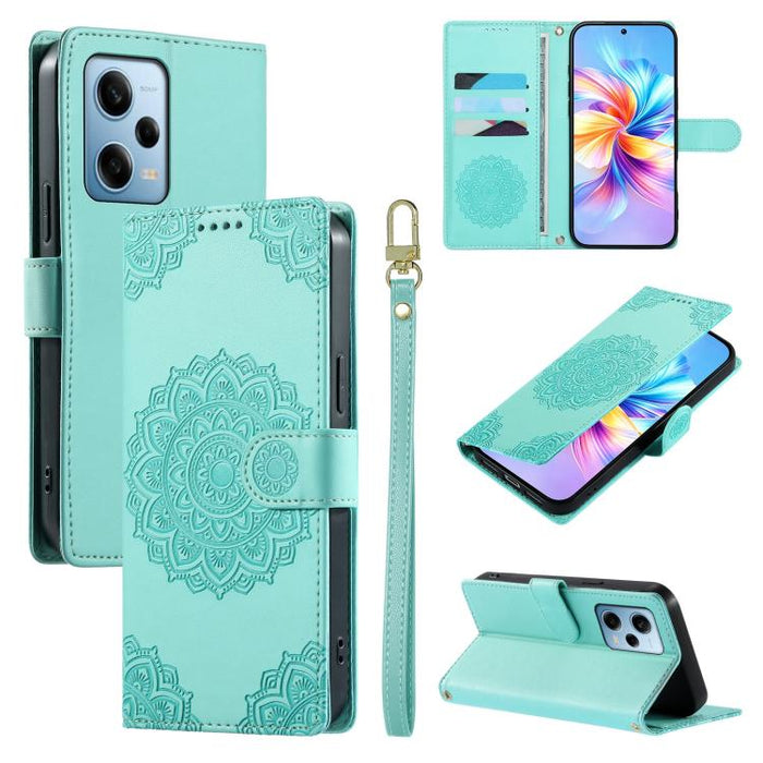 Funda para teléfono de piel vegana con cierre magnético y estampado de tótem, con correa., For Redmi K70E / Xiaomi Poco X6 Pro, For Redmi Note 13 Pro 5G / Poco X6, For Redmi Note 13 5G, For Redmi Note 13 Pro+, For Redmi 12 / Note 12R / Poco M6 Pro 5G  ...