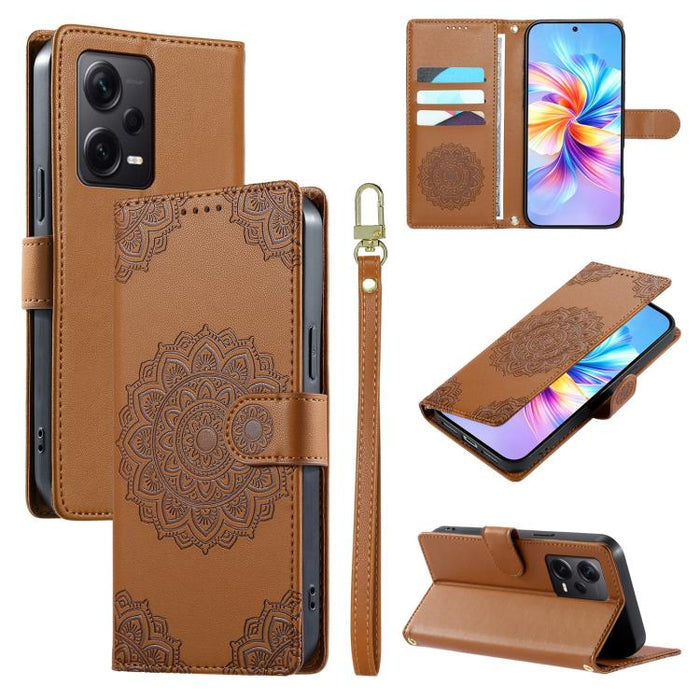 Funda para teléfono de piel vegana con cierre magnético y estampado de tótem, con correa., For Redmi K70E / Xiaomi Poco X6 Pro, For Redmi Note 13 Pro 5G / Poco X6, For Redmi Note 13 5G, For Redmi Note 13 Pro+, For Redmi 12 / Note 12R / Poco M6 Pro 5G  ...
