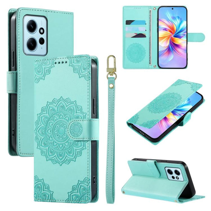 Funda para teléfono de piel vegana con cierre magnético y estampado de tótem, con correa., For Redmi K70E / Xiaomi Poco X6 Pro, For Redmi Note 13 Pro 5G / Poco X6, For Redmi Note 13 5G, For Redmi Note 13 Pro+, For Redmi 12 / Note 12R / Poco M6 Pro 5G  ...