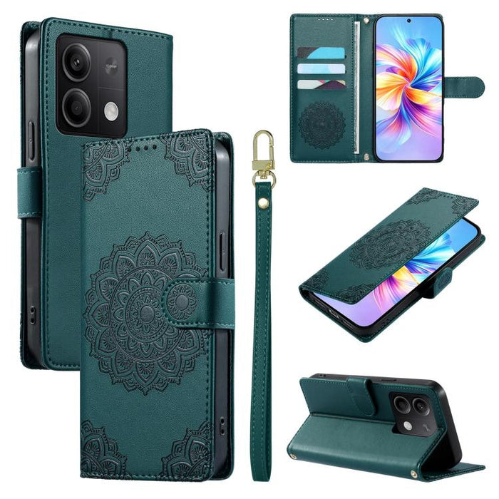 Funda para teléfono de piel vegana con cierre magnético y estampado de tótem, con correa., For Redmi K70E / Xiaomi Poco X6 Pro, For Redmi Note 13 Pro 5G / Poco X6, For Redmi Note 13 5G, For Redmi Note 13 Pro+, For Redmi 12 / Note 12R / Poco M6 Pro 5G  ...