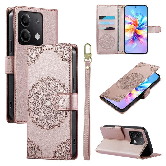Funda para teléfono de piel vegana con cierre magnético y estampado de tótem, con correa., For Redmi K70E / Xiaomi Poco X6 Pro, For Redmi Note 13 Pro 5G / Poco X6, For Redmi Note 13 5G, For Redmi Note 13 Pro+, For Redmi 12 / Note 12R / Poco M6 Pro 5G  ...