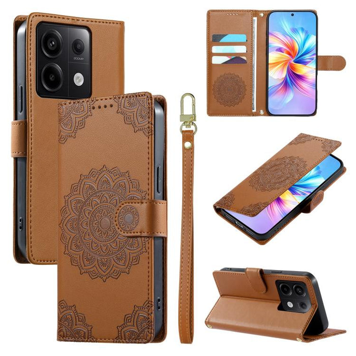 Funda para teléfono de piel vegana con cierre magnético y estampado de tótem, con correa., For Redmi K70E / Xiaomi Poco X6 Pro, For Redmi Note 13 Pro 5G / Poco X6, For Redmi Note 13 5G, For Redmi Note 13 Pro+, For Redmi 12 / Note 12R / Poco M6 Pro 5G  ...