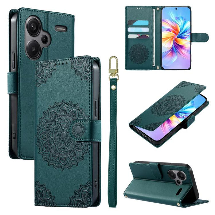 Funda para teléfono de piel vegana con cierre magnético y estampado de tótem, con correa., For Redmi K70E / Xiaomi Poco X6 Pro, For Redmi Note 13 Pro 5G / Poco X6, For Redmi Note 13 5G, For Redmi Note 13 Pro+, For Redmi 12 / Note 12R / Poco M6 Pro 5G  ...