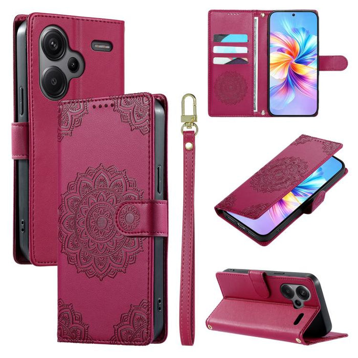 Funda para teléfono de piel vegana con cierre magnético y estampado de tótem, con correa., For Redmi K70E / Xiaomi Poco X6 Pro, For Redmi Note 13 Pro 5G / Poco X6, For Redmi Note 13 5G, For Redmi Note 13 Pro+, For Redmi 12 / Note 12R / Poco M6 Pro 5G  ...