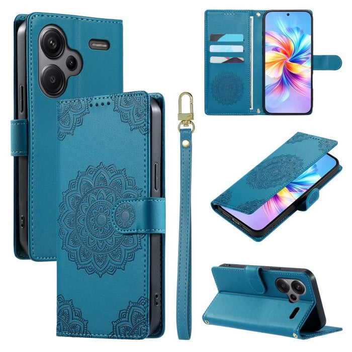 Funda para teléfono de piel vegana con cierre magnético y estampado de tótem, con correa., For Redmi K70E / Xiaomi Poco X6 Pro, For Redmi Note 13 Pro 5G / Poco X6, For Redmi Note 13 5G, For Redmi Note 13 Pro+, For Redmi 12 / Note 12R / Poco M6 Pro 5G  ...