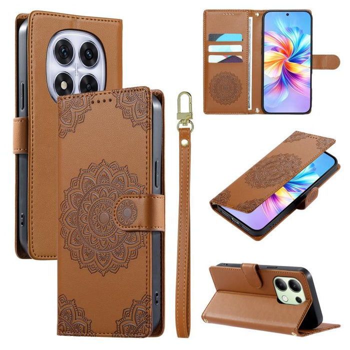 Funda para teléfono de piel vegana con cierre magnético y estampado de tótem, con correa., For Redmi Note 14 4G 164.84mm, For Redmi Note 14 Pro 4G, For Redmi Note 14 4G 163.25mm, For Redmi 14C 4G / 14R / A4 5G, For Redmi Note 14 Pro 5G / Note 14 Pro+ 5...