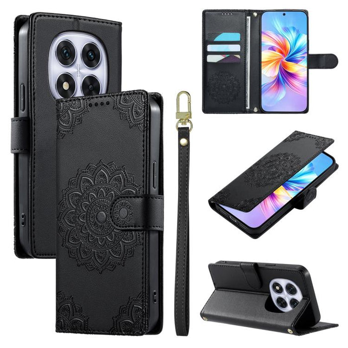 Funda para teléfono de piel vegana con cierre magnético y estampado de tótem, con correa., For Redmi Note 14 4G 164.84mm, For Redmi Note 14 Pro 4G, For Redmi Note 14 4G 163.25mm, For Redmi 14C 4G / 14R / A4 5G, For Redmi Note 14 Pro 5G / Note 14 Pro+ 5...