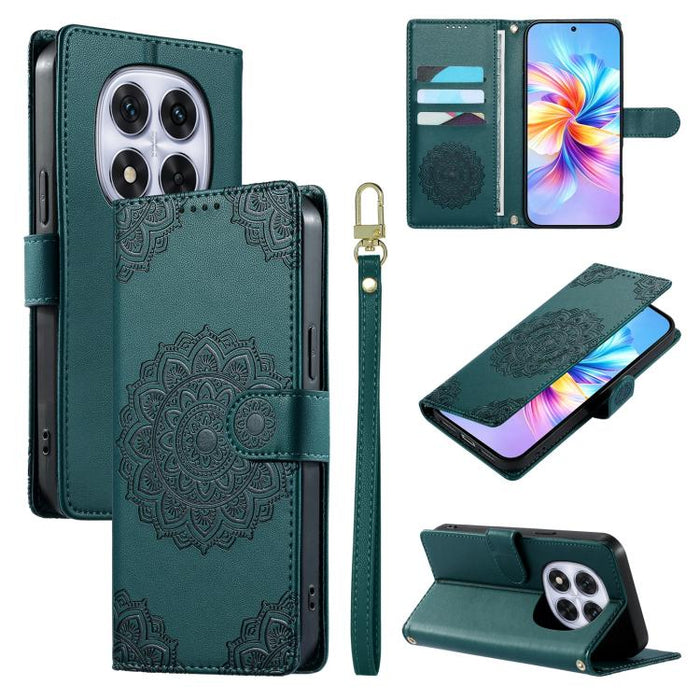 Funda para teléfono de piel vegana con cierre magnético y estampado de tótem, con correa., For Redmi Note 14 4G 164.84mm, For Redmi Note 14 Pro 4G, For Redmi Note 14 4G 163.25mm, For Redmi 14C 4G / 14R / A4 5G, For Redmi Note 14 Pro 5G / Note 14 Pro+ 5...