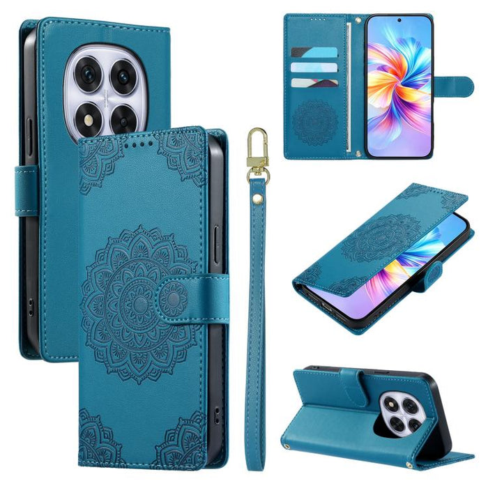 Funda para teléfono de piel vegana con cierre magnético y estampado de tótem, con correa., For Redmi Note 14 4G 164.84mm, For Redmi Note 14 Pro 4G, For Redmi Note 14 4G 163.25mm, For Redmi 14C 4G / 14R / A4 5G, For Redmi Note 14 Pro 5G / Note 14 Pro+ 5...