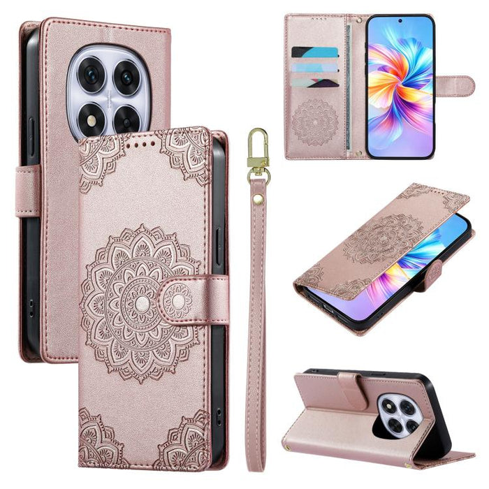 Funda para teléfono de piel vegana con cierre magnético y estampado de tótem, con correa., For Redmi Note 14 4G 164.84mm, For Redmi Note 14 Pro 4G, For Redmi Note 14 4G 163.25mm, For Redmi 14C 4G / 14R / A4 5G, For Redmi Note 14 Pro 5G / Note 14 Pro+ 5...