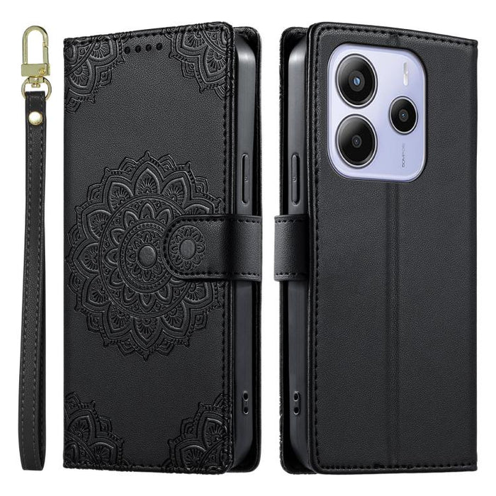 Funda para teléfono de piel vegana con cierre magnético y estampado de tótem, con correa., For Redmi Note 14 4G 164.84mm, For Redmi Note 14 Pro 4G, For Redmi Note 14 4G 163.25mm, For Redmi 14C 4G / 14R / A4 5G, For Redmi Note 14 Pro 5G / Note 14 Pro+ 5...