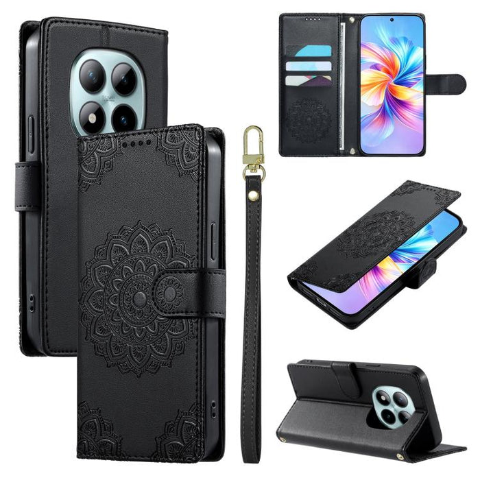 Funda para teléfono de piel vegana con cierre magnético y estampado de tótem, con correa., For Redmi A7 Pro 171mm / Poco C85x 5G, For Redmi 15a 5G, For Redmi Note 15 Pro+ 5G 163.3mm / Poco M8 Pro 5G, For Redmi Note 15 4G / 5G Global 164mm / Poco M8 5G ...