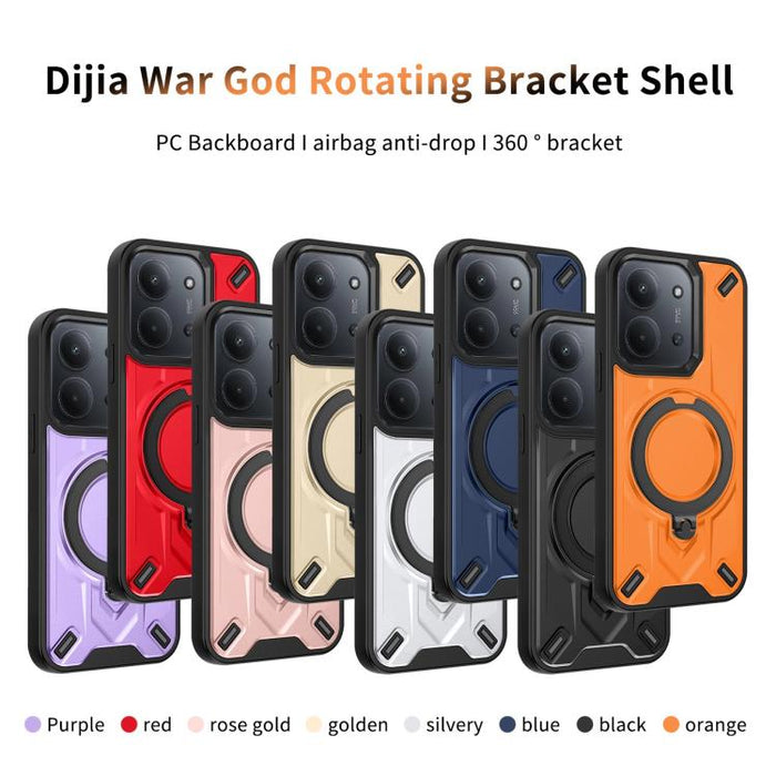 Funda magnética para teléfono con soporte giratorio Dijia, For Redmi 15C 5G / 4G Global 171mm, For Redmi A5 4G Global 171.7mm, For Redmi Note 14 4G 164.84mm, For Redmi Note 14 Pro 4G, For Redmi Note 14 4G 163.25mm, For Redmi 14C 4G/14R 5G/Poco C75 4G  ...
