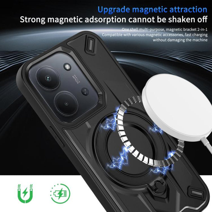 Funda magnética para teléfono con soporte giratorio Dijia, For Redmi 15C 5G / 4G Global 171mm, For Redmi A5 4G Global 171.7mm, For Redmi Note 14 4G 164.84mm, For Redmi Note 14 Pro 4G, For Redmi Note 14 4G 163.25mm, For Redmi 14C 4G/14R 5G/Poco C75 4G  ...