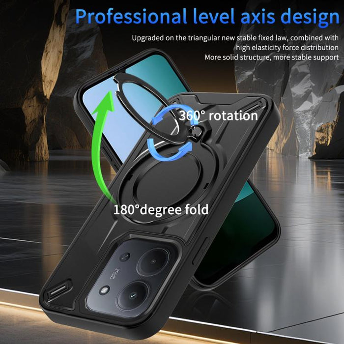 Funda magnética para teléfono con soporte giratorio Dijia, For Redmi 15C 5G / 4G Global 171mm, For Redmi A5 4G Global 171.7mm, For Redmi Note 14 4G 164.84mm, For Redmi Note 14 Pro 4G, For Redmi Note 14 4G 163.25mm, For Redmi 14C 4G/14R 5G/Poco C75 4G  ...
