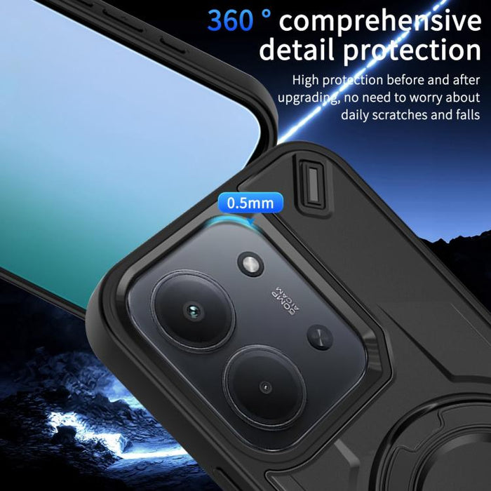 Funda magnética para teléfono con soporte giratorio Dijia, For Redmi 15C 5G / 4G Global 171mm, For Redmi A5 4G Global 171.7mm, For Redmi Note 14 4G 164.84mm, For Redmi Note 14 Pro 4G, For Redmi Note 14 4G 163.25mm, For Redmi 14C 4G/14R 5G/Poco C75 4G  ...