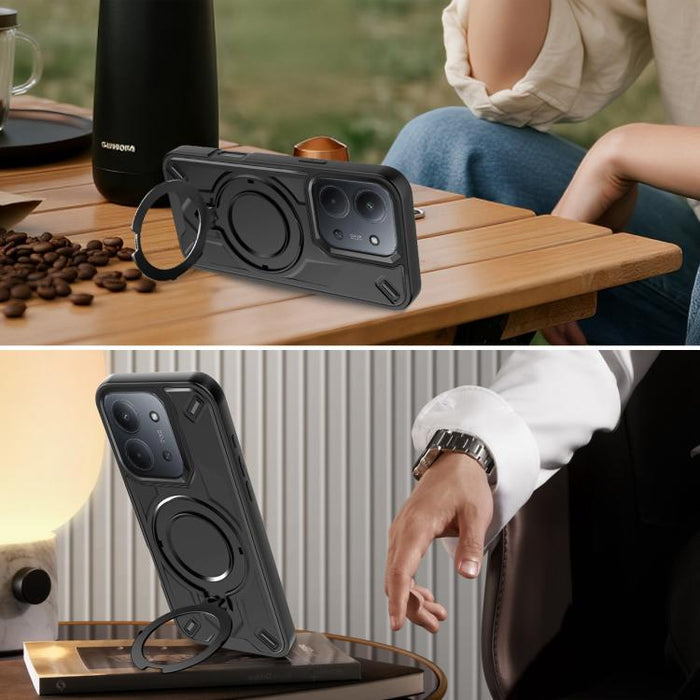 Funda magnética para teléfono con soporte giratorio Dijia, For Redmi 15C 5G / 4G Global 171mm, For Redmi A5 4G Global 171.7mm, For Redmi Note 14 4G 164.84mm, For Redmi Note 14 Pro 4G, For Redmi Note 14 4G 163.25mm, For Redmi 14C 4G/14R 5G/Poco C75 4G  ...