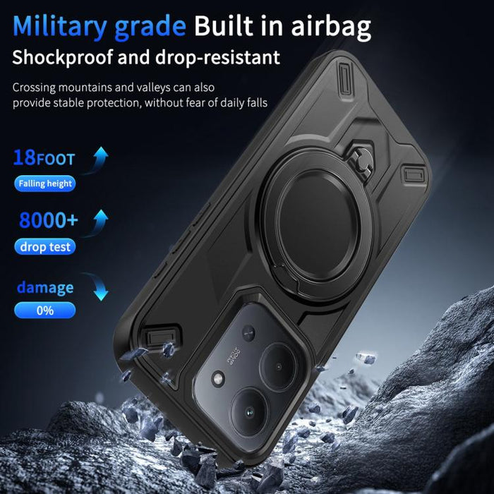 Funda magnética para teléfono con soporte giratorio Dijia, For Redmi 15C 5G / 4G Global 171mm, For Redmi A5 4G Global 171.7mm, For Redmi Note 14 4G 164.84mm, For Redmi Note 14 Pro 4G, For Redmi Note 14 4G 163.25mm, For Redmi 14C 4G/14R 5G/Poco C75 4G  ...