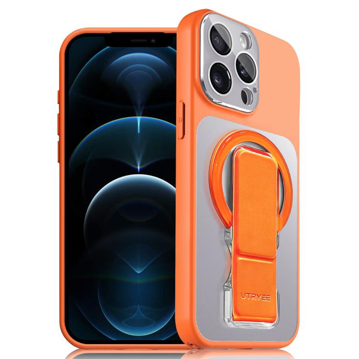 Funda magnética para teléfono UTRYEE de color plateado con soporte plegable de PU, For iPhone 12 Pro Max, For iPhone 12 Pro