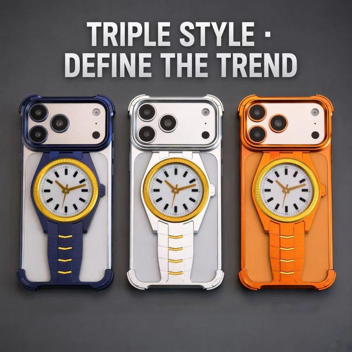 Funda magnética para teléfono de aleación de aluminio con diseño de reloj, For iPhone 17 Pro Max, For iPhone 17 Pro