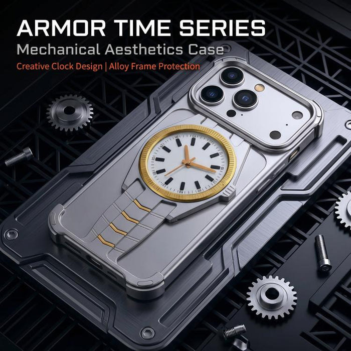 Funda magnética para teléfono de aleación de aluminio con diseño de reloj, For iPhone 17 Pro Max, For iPhone 17 Pro