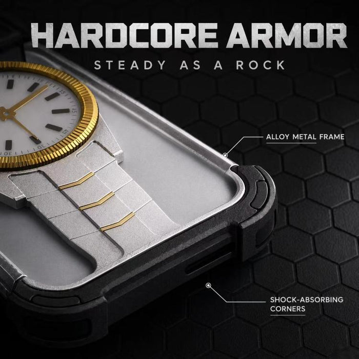 Funda magnética para teléfono de aleación de aluminio con diseño de reloj, For iPhone 17 Pro Max, For iPhone 17 Pro