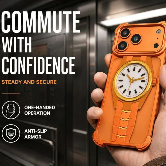 Funda magnética para teléfono de aleación de aluminio con diseño de reloj, For iPhone 17 Pro Max, For iPhone 17 Pro