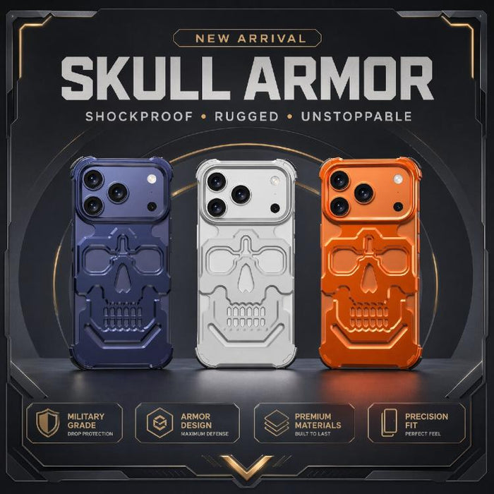 Funda para teléfono de aleación de aluminio con diseño único de calavera, For iPhone 17 Pro Max, For iPhone 17 Pro