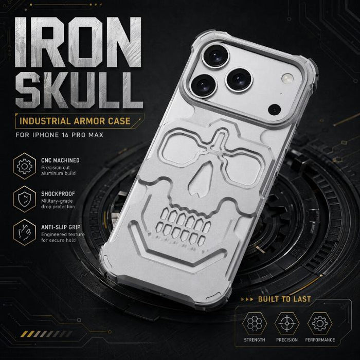 Funda para teléfono de aleación de aluminio con diseño único de calavera, For iPhone 17 Pro Max, For iPhone 17 Pro